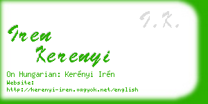 iren kerenyi business card